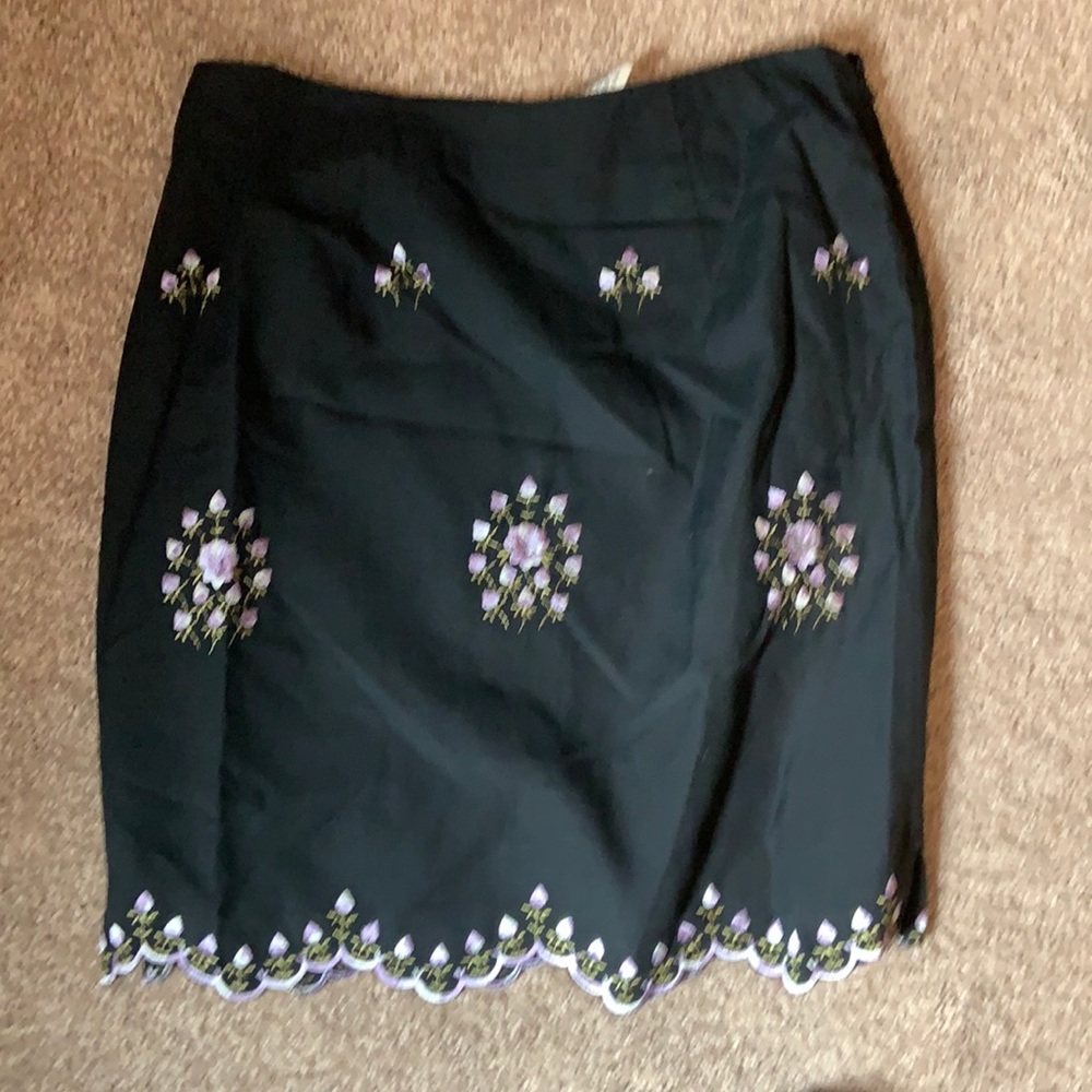 BMoss Black Floral Skirt
